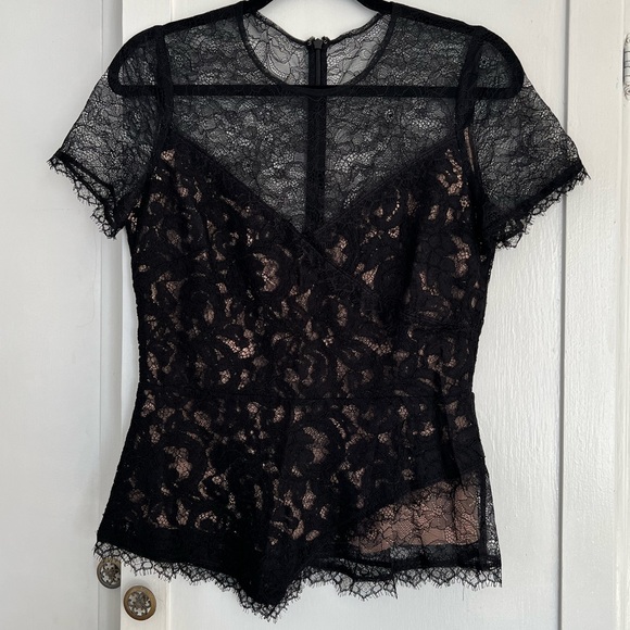 BCBG Lace Peplum Top - Picture 2 of 10